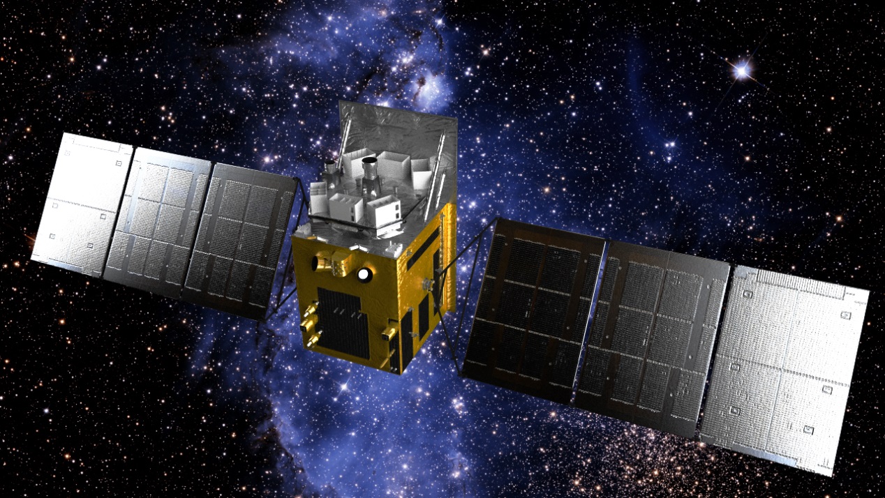 Artist’s impression of the Insight-HXMT satellite in space (Image by IHEP)