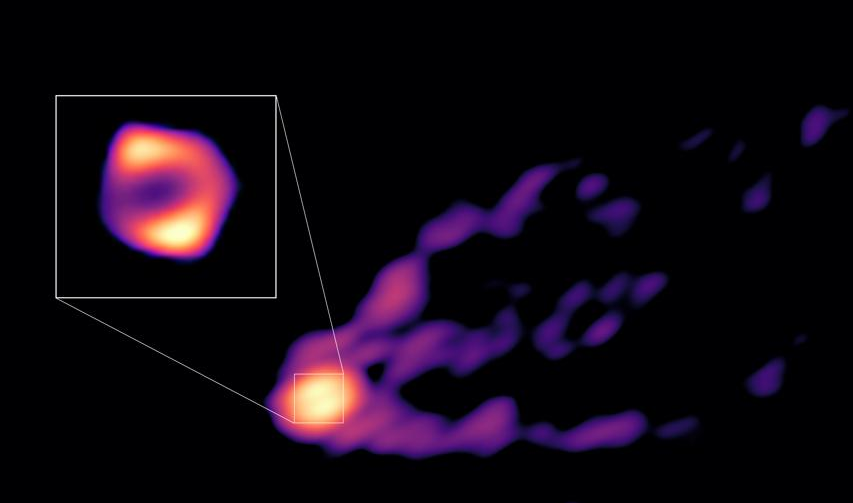 Astronomers Reveal First Image of M87 Black Hole and Subatomic Particle Jet