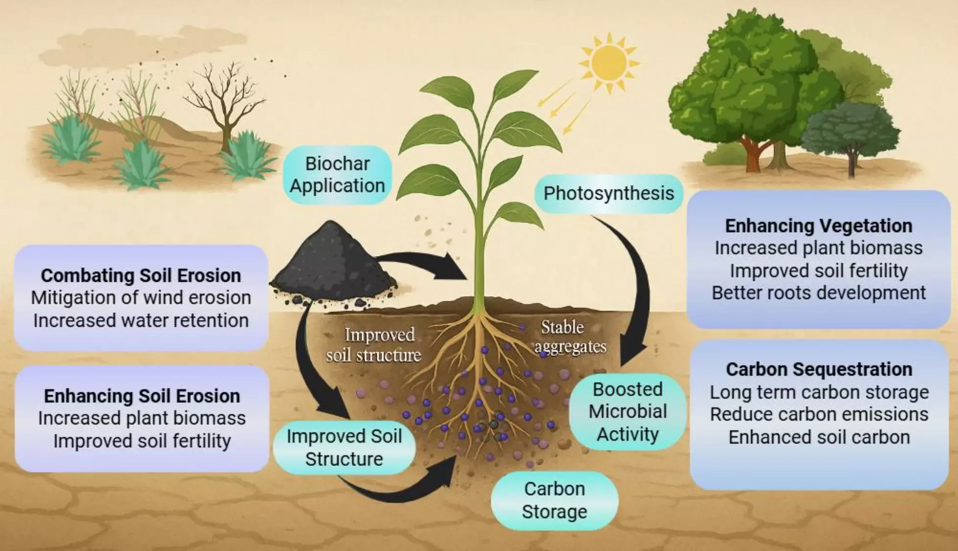 Researchers Highlight Biochar's Roles for Restoring Dryland Soils and Mitigating Desertification