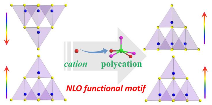 Wide-spectrum NLO Materials Obtained by Polycation-substitution-induced NLO-functional Motif Ordering