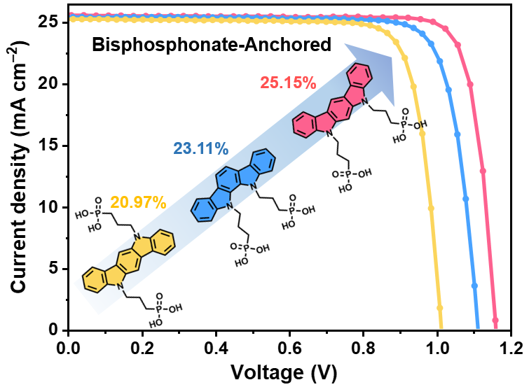 The high-performance inverted perovskite solar cells with bisphosphonate-anchored SAMs