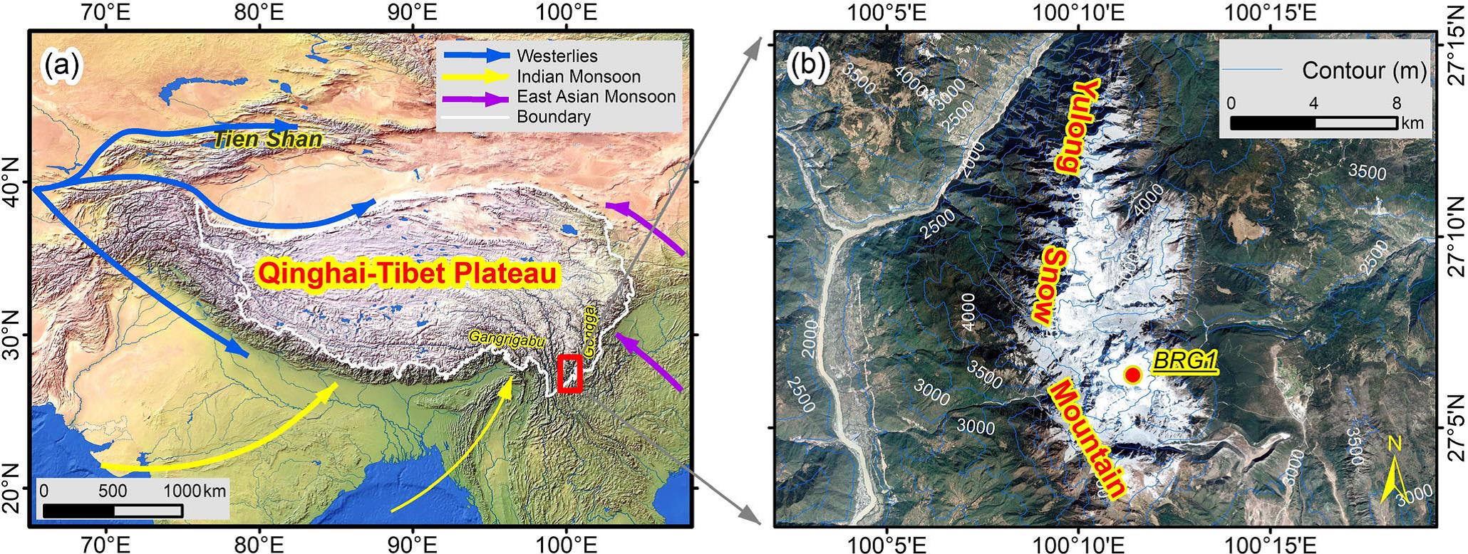 The spatial distribution of glaciers in the Yulong Snow Mountain.jpg