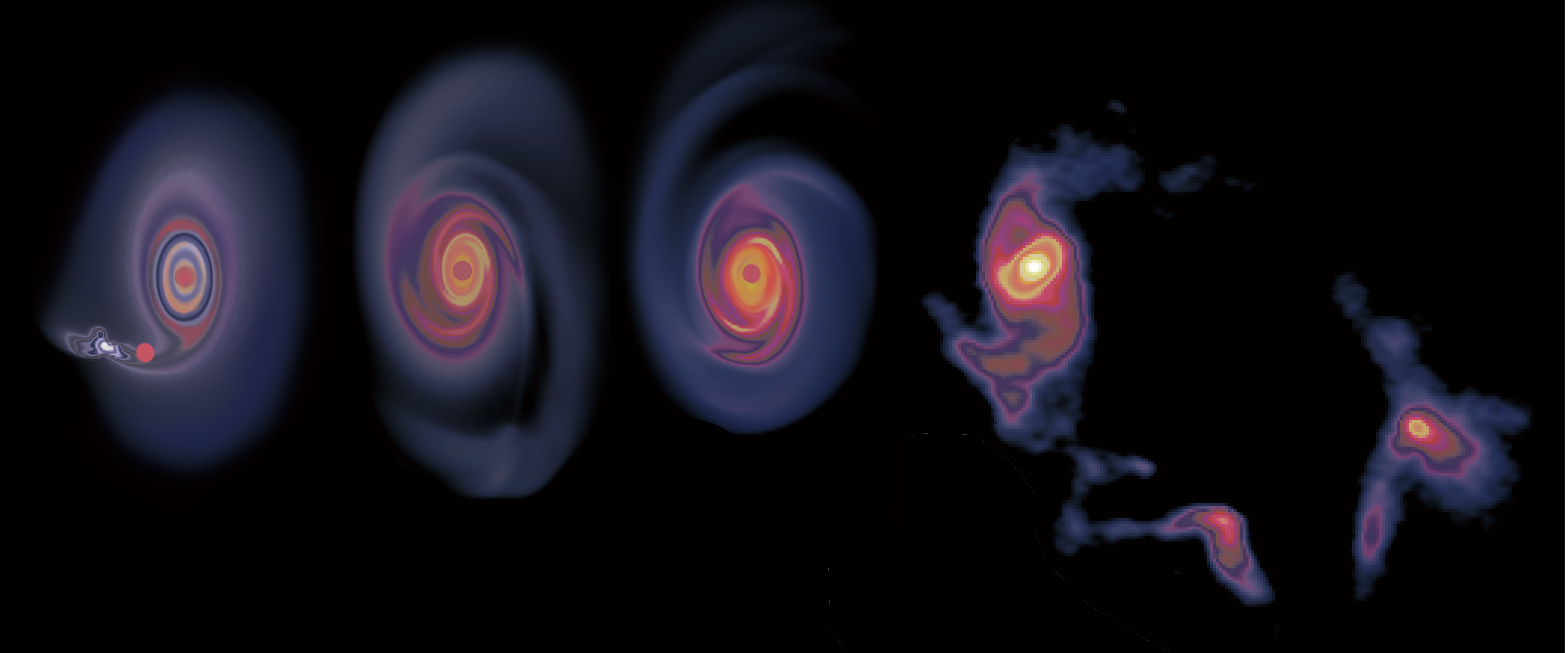 Close Encounter More Than 10,000 Years Ago Stirred up Spirals in Accretion Disk