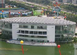 Part of the completed PV system at the International Garden and Flower Expo Park in Shenzhen