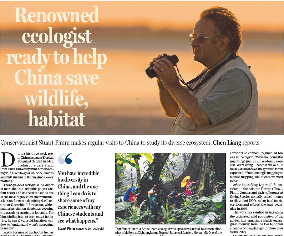 Renowned Ecologist Ready to Help China Save Wildlife, Habitat