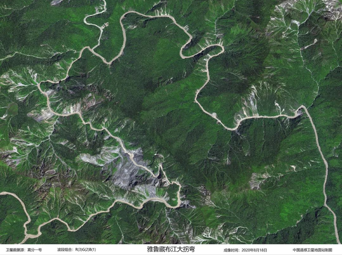 Great wall of China view from space satellite image 
