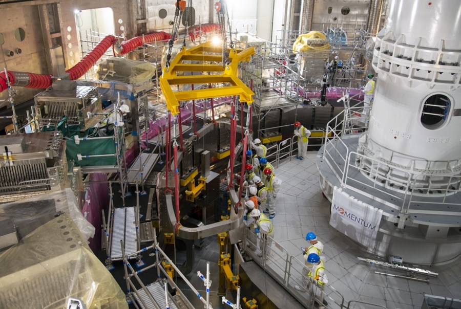 First Two Correction Coils Lowered into Tokamak Pit