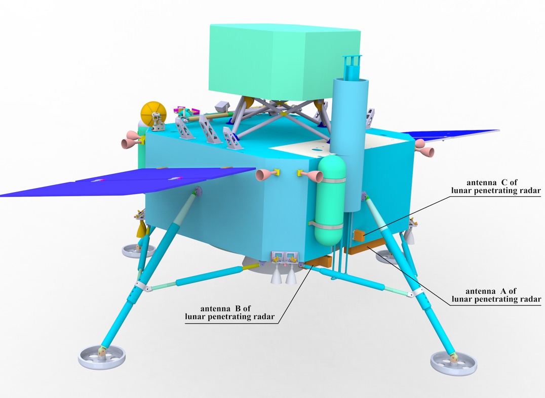 A rendered image of Chang’e-6's effective payload, lunar penetrating radar. (Image by AIR)