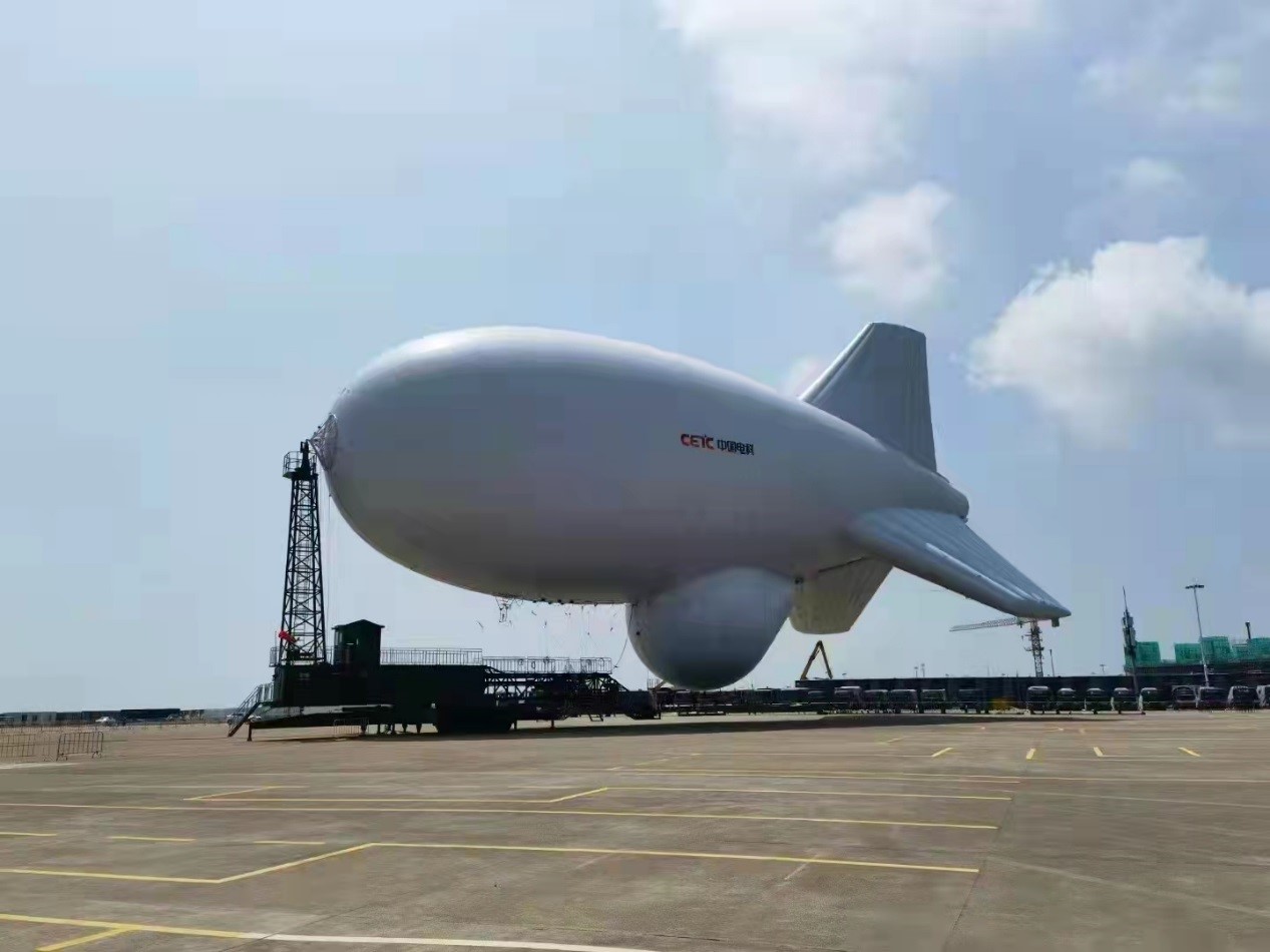 Aerostat ready to take off with equipment