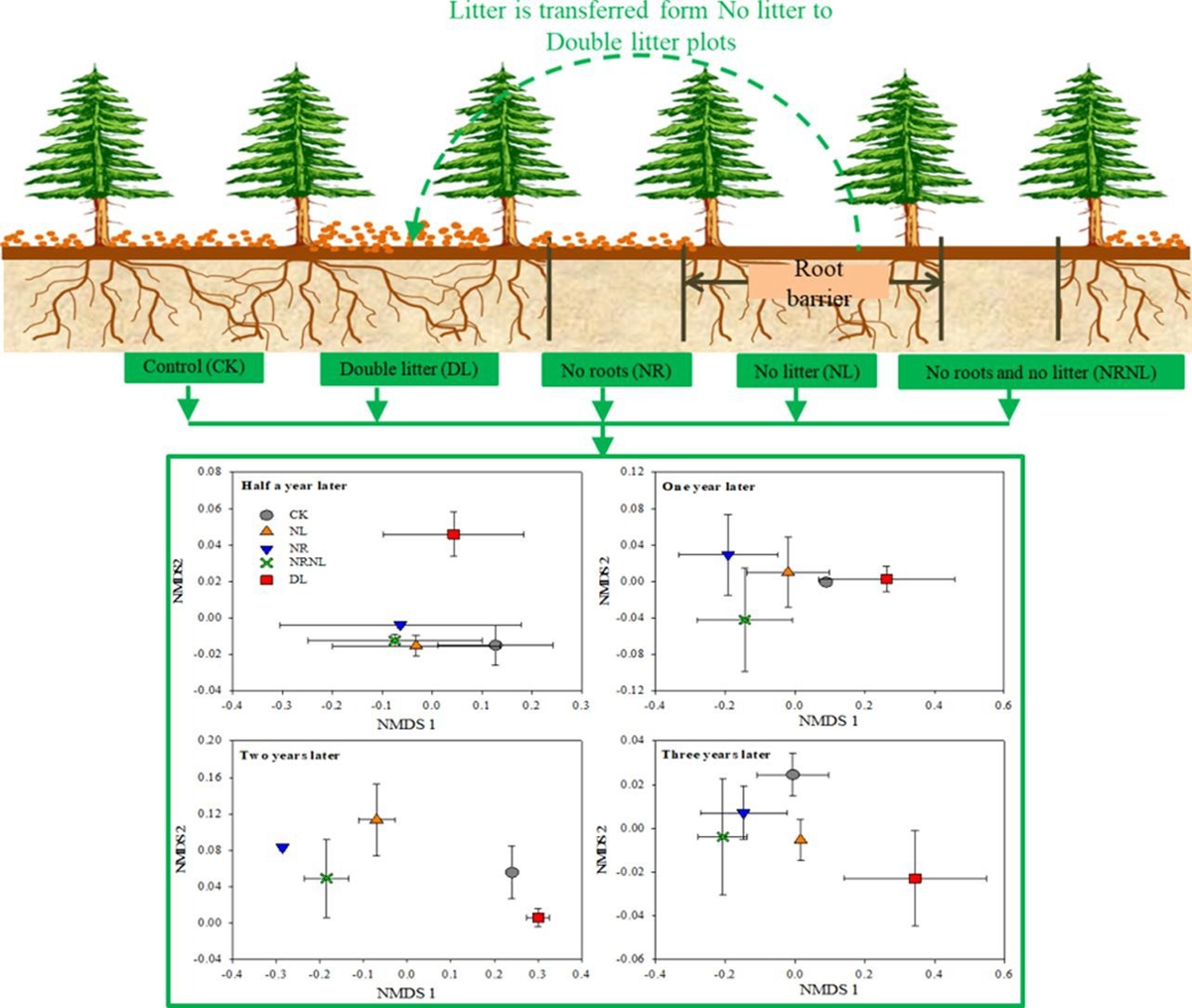 Inter-annual Variation Affects Microbial Communities More Than Detritus Imput Manipulation
