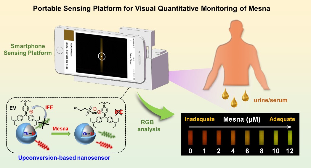Portable sensing platform for visual quantitative monitoring of mesna