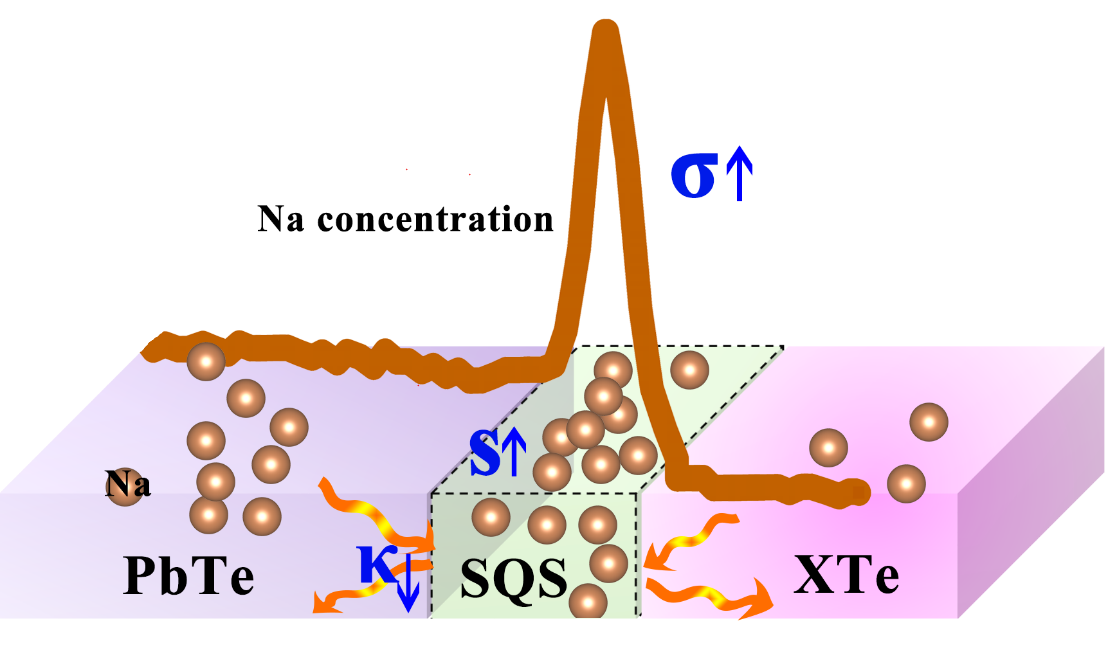 Schematic of the concentration distribution of Na doping in PbTe-XTe