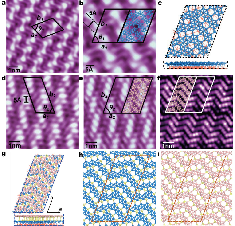 The STM images and atomic structures of monolayer and bilayer borophene