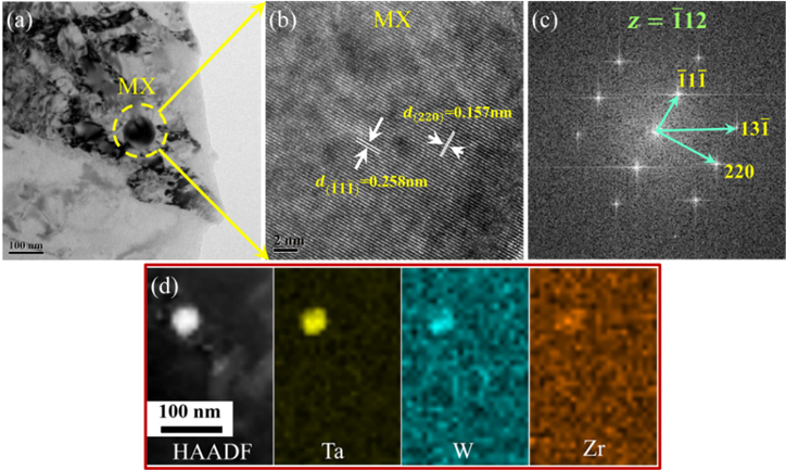 Microstructure and precipitated phase of modified RAFM steel