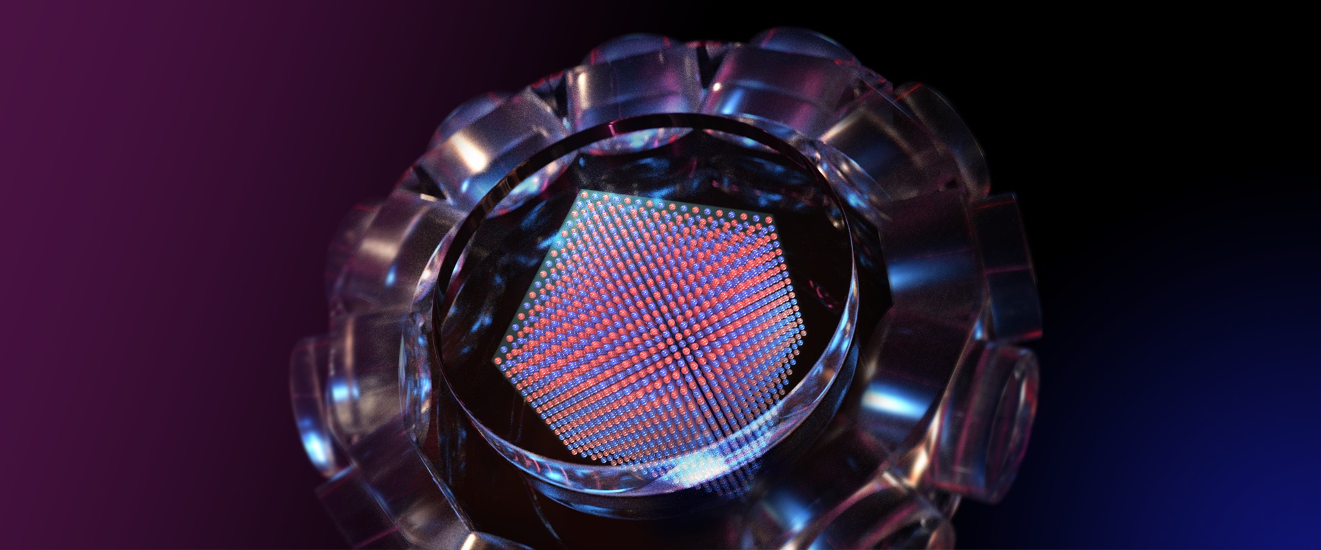 This image depicts the ultracold atomic quantum simulator.